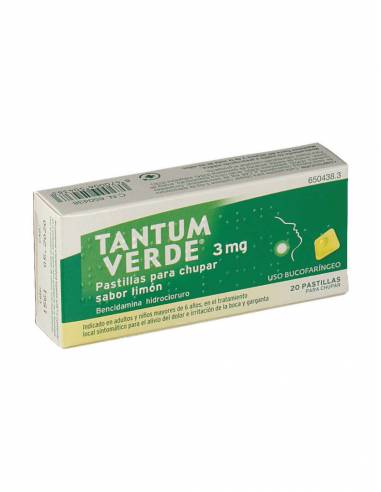 TANTUM VERDE 3 MG 20 PASTILLAS PARA CHUPAR LIMON