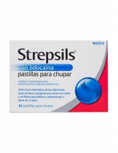 STREPSILS CON LIDOCAINA 24 PASTILLAS PARA CHUPAR