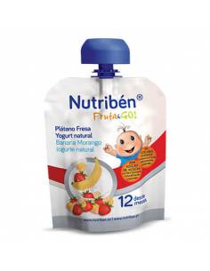 NUTRIBÉN FRUTA & GO PLÁTANO, FRESA Y YOGURT NATURAL 90 G