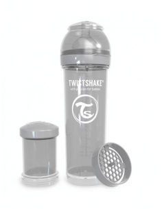 TWISTSHAKE BIBERÓN ANTICÓLICO GRIS PASTEL 330 ML