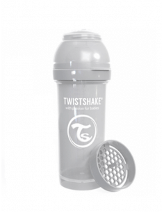 TWISTSHAKE BIBERÓN ANTICÓLICO GRIS PASTEL 260 ML