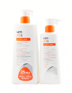 LETI AT4 LECHE CORPORAL 500 ML + GEL DE BAÑO 250 ML PACK