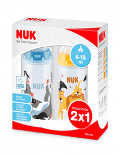 NUK BIBERÓN SILICONA 360 ML MESES PACK 1 + 1
