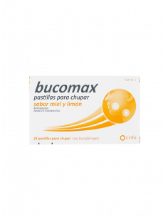 BUCOMAX 24 PASTILLAS PARA CHUPAR MIEL Y LIMÓN