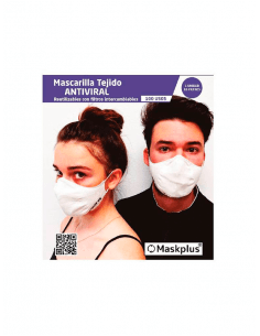 MASKPLUS MASCARILLA ADULTO REUTILIZABLE BLANCA 1 UNIDAD +...