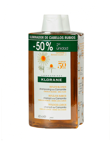 KLORANE CHAMPÚ CAMOMILA DUPLO 2 X 400 ML
