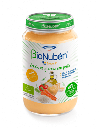 BIONUBÉN ECOPURÉ VERDURAS Y ARROZ CON POLLO 250 G