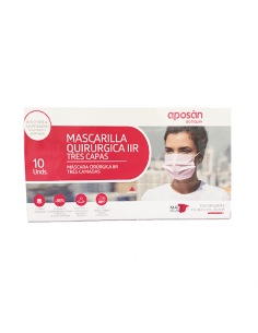 APOSAN MASCARILLA QUIRURGICA IIR ROSA 10 UND