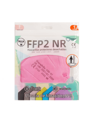 MASCARILLA FFP2 NR ROSA INFANTIL TALLA M 1 UNIDAD