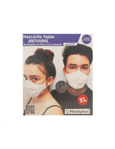 MASKPLUS MASCARILLA ADULTO REUTILIZABLE NEGRA TALLA XL 1...