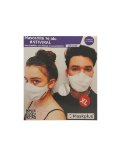 MASKPLUS MASCARILLA ADULTO REUTILIZABLE BLANCA TALLA XL 1...