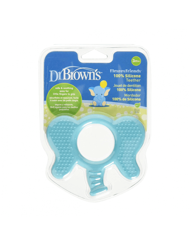 DR. BROWN'S MORDEDOR FLEXEES FRIENDS ELEFANTE AZUL 1 UNIDAD