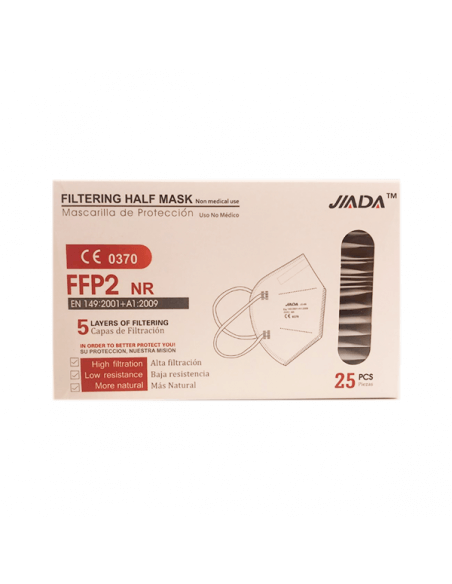 JIADA MASCARILLA FFP2 CERTIFICADA COLOR NEGRO 25 UNIDADES
