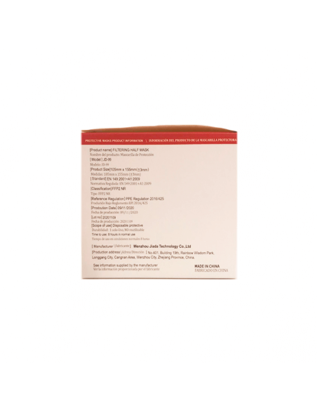 JIADA MASCARILLA FFP2 CERTIFICADA COLOR NEGRO 100 UNIDADES