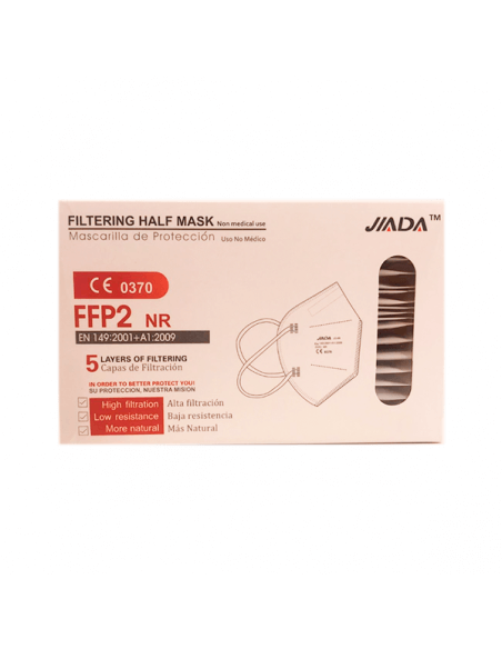 JIADA MASCARILLA FFP2 CERTIFICADA COLOR NEGRO 100 UNIDADES