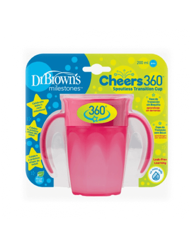 DR. BROWN’S VASO CHEERS 360º ASAS ROSA 200 ML