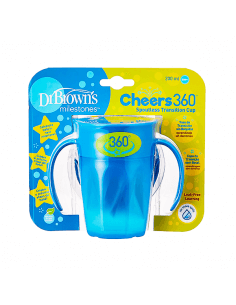 DR. BROWN'S VASO CHEERS 360º ASAS AZUL 200 ML