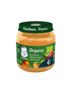 GERBER POTITO ORGANIC MANZANA, MELOCOTÓN Y ALBARICOQUE 125 G