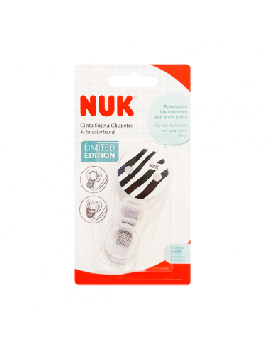NUK CINTA SUJETA CHUPETES PACIFIER BAND BABY SAFARI 1 UNIDAD