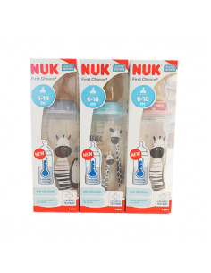 NUK BIBERÓN FIRST CHOICE SAFARI LÁTEX 6-18 MESES 360 ML
