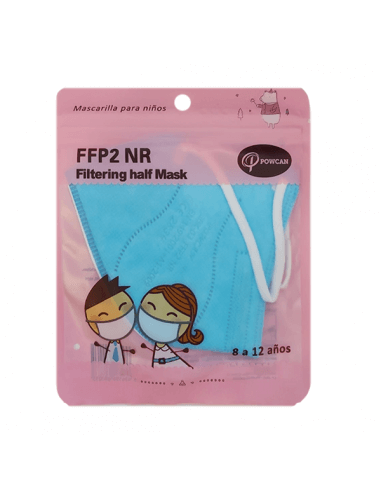 POWCAN MASCARILLA FFP2 INFANTIL COLOR AZUL 1 UNIDAD