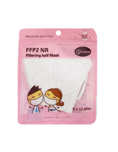 POWCAN MASCARILLA FFP2 INFANTIL COLOR BLANCO 1 UNIDAD