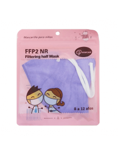POWCAN MASCARILLA FFP2 INFANTIL COLOR LILA 1 UNIDAD