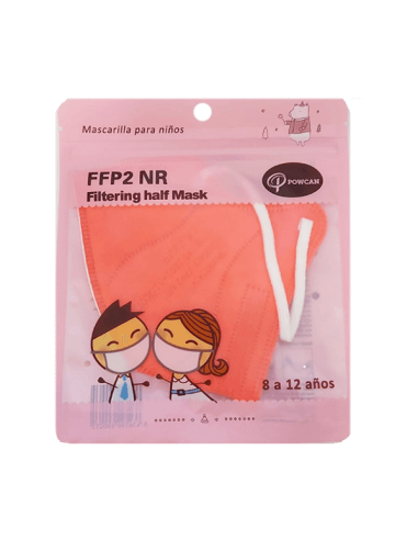 POWCAN MASCARILLA FFP2 INFANTIL COLOR NARANJA 1 UNIDAD