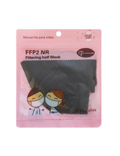 POWCAN MASCARILLA FFP2 INFANTIL COLOR NEGRO 1 UNIDAD