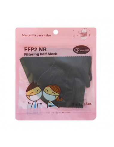 POWCAN MASCARILLA FFP2 INFANTIL COLOR NEGRO 1...