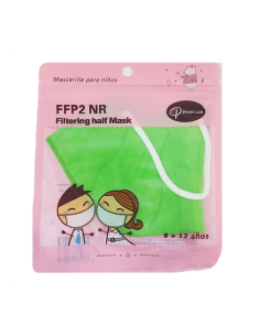 POWCAN MASCARILLA FFP2 INFANTIL COLOR VERDE 1 UNIDAD