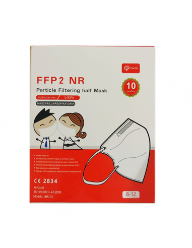 POWCAN MASCARILLA FFP2 INFANTIL COLOR BLANCO 10...
