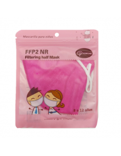 POWCAN MASCARILLA FFP2 INFANTIL COLOR ROSA OSCURO 1 UNIDAD