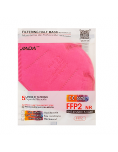JIADA MASCARILLA FFP2 CERTIFICADA COLOR ROSA 1 UNIDAD