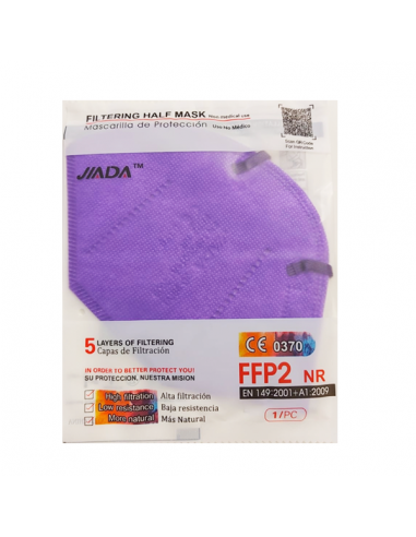 JIADA MASCARILLA FFP2 CERTIFICADA COLOR LILA 1 UNIDAD