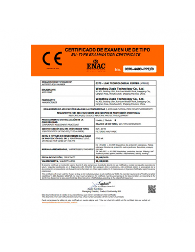 JIADA MASCARILLA FFP2 CERTIFICADA COLOR AZUL...