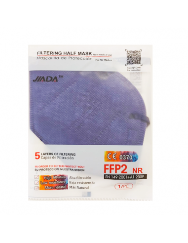 JIADA MASCARILLA FFP2 CERTIFICADA COLOR AZUL MARINO 1 UNIDAD