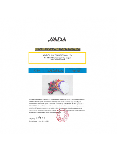 JIADA MASCARILLA FFP2 CERTIFICADA COLOR AZUL...