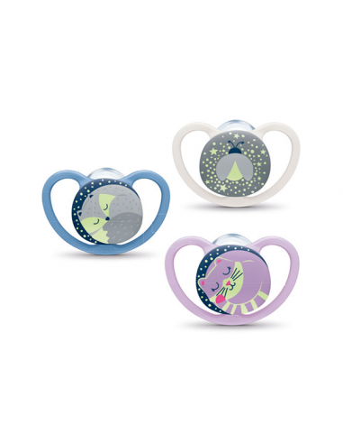 NUK CHUPETE SPACE NIGHT SILICONA 6-18 MESES 1...