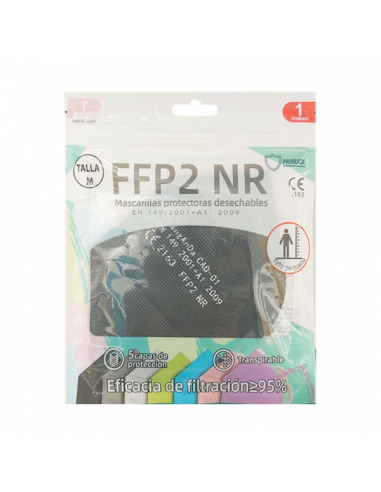 MASCARILLA FFP2 NR NEGRA INFANTIL TALLA M 1 UNIDAD