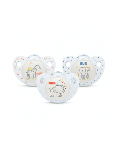NUK CHUPETE TRENDLINE JUNGLE ANIMALS SILICONA 0-6 MESES 1 UNIDAD