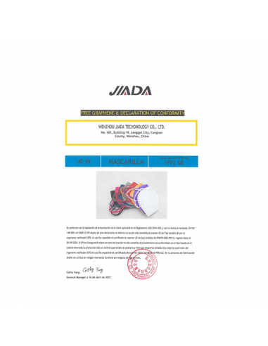 JIADA MASCARILLA FFP2 CERTIFICADA COLOR BLANCO...