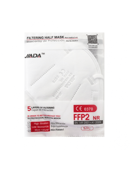 JIADA MASCARILLA FFP2 CERTIFICADA COLOR BLANCO 5 UNIDADES
