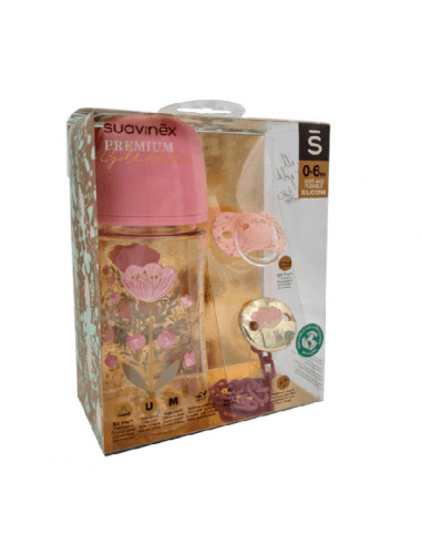 SUAVINEX PREMIUM GOLD BIBE CHUPE Y BROCHE PACK