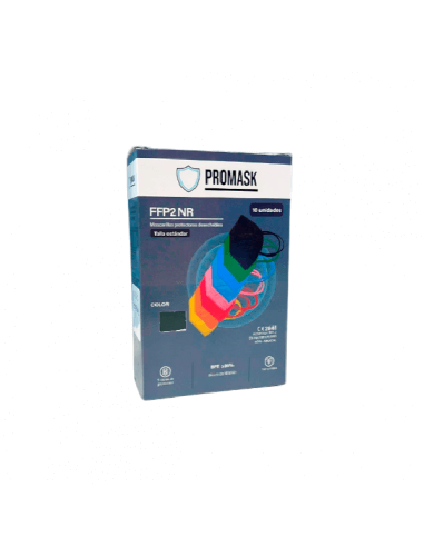 MASCARILLA FFP2 PROMASK NEGRO T ESTANDAR 10UND