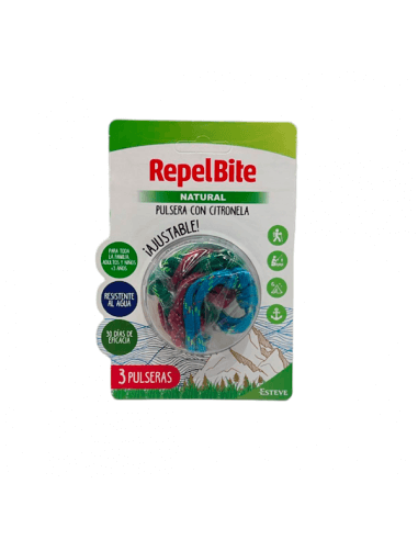 REPEL BITE NATURAL PULSERA CUERDA CITRONELA 3 UN