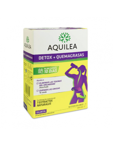 AQUILEA DETOX+QUEMAGRASAS 10 STICKS 15 ML SABOR PIÑA