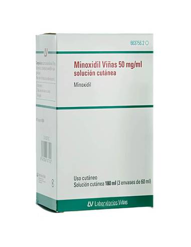 MINOXIDIL VIÑAS 50 MG/ML SOLUCION CUTANEA 3X60ML (180ML)