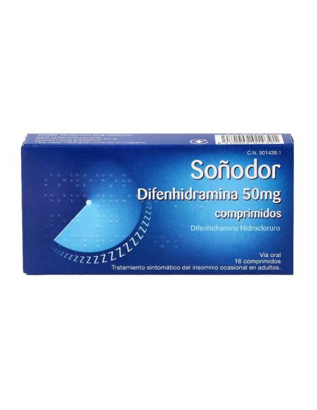 SOÑODOR DIFENHIDRAMINA 50 MG 16 COMPRIMIDOS