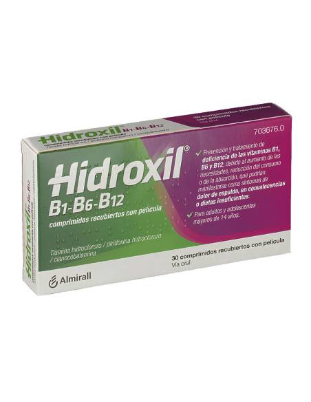 HIDROXIL B1 B6 B12 30 COMPRIMIDOS RECUBIERTOS